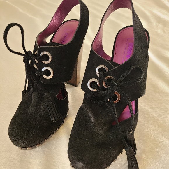 Coach Poppy Rena suede lace up clogs - Picture 2 of 4
